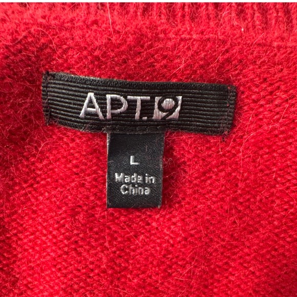 APT 9 Red Cardigan Sweater Women's Large Gem Buttons Angora Blend Cozy Casual - Picture 3 of 10